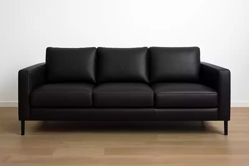 sofá negro de cuero